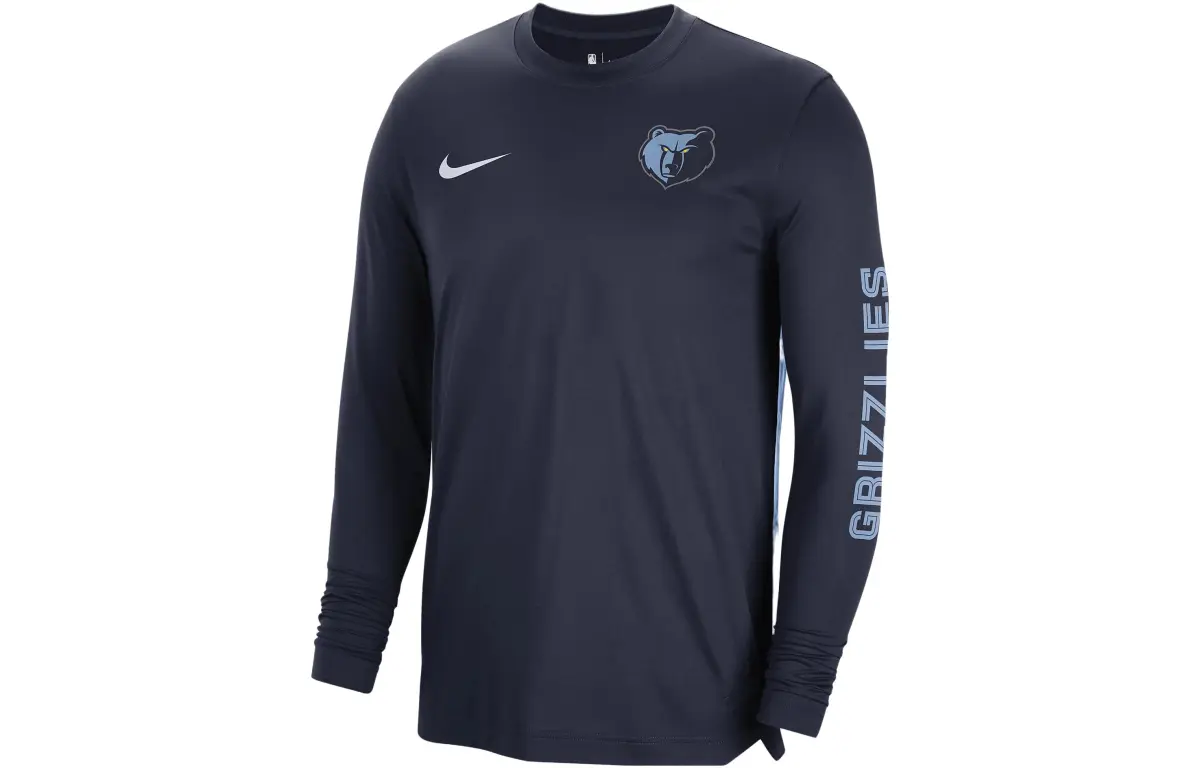 Nike Dri-Fit T-Shirts Men's Dark Blue Crew Neck Moderate Straight Fit