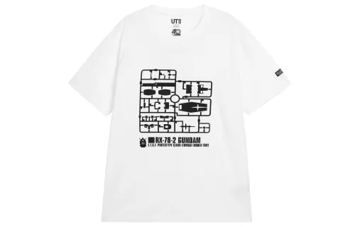 UNIQLO T Shirts Unisex White Crew Neck Moderate Straight Fit