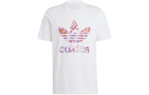 Adidas Originals Trefoil T Shirts Men's White Crew Neck Moderate Straight Fit
