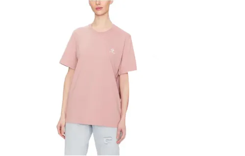Converse T Shirts Unisex Pink Crew Neck Moderate Straight Fit
