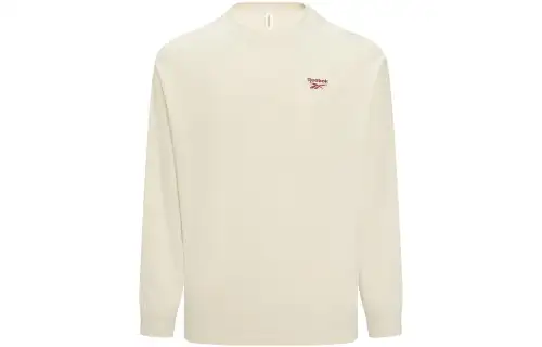 Reebok T Shirts Unisex Ecru/Red Crew Neck Moderate Straight Fit