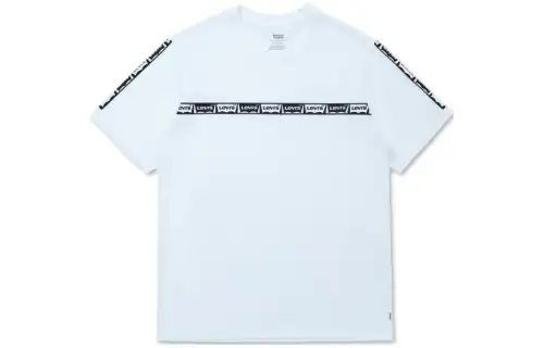 Levis T Shirts Men's White Crew Neck Moderate Straight Fit