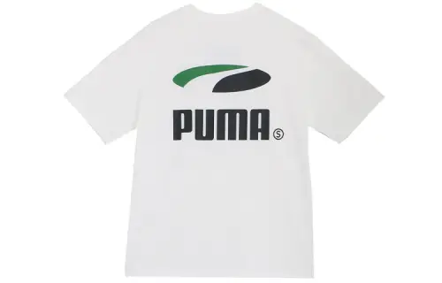 PUMA T Shirts Men's White Crew Neck Moderate