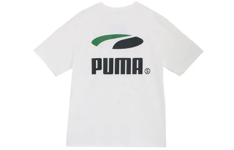 PUMA T Shirts Men's White Crew Neck Moderate