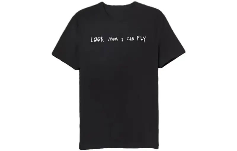 Travis Scott T Shirts Men's Black Crew Neck Moderate Straight Fit