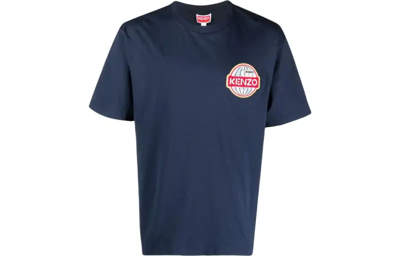 【Zoomed ImageryPrevious Season】logo-patch cotton T-shirt