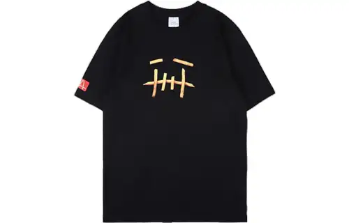 Travis Scott T Shirts Men's Black Crew Neck Moderate Straight Fit