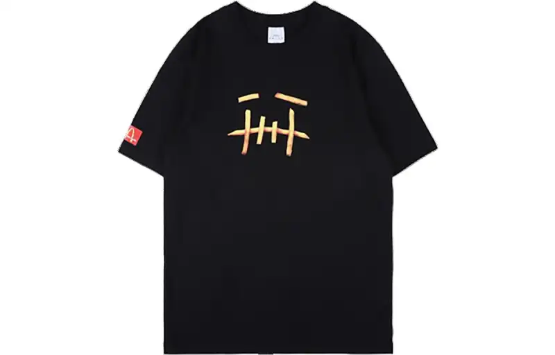 Travis Scott T Shirts Men's Black Crew Neck Moderate Straight Fit