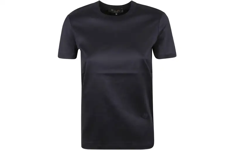 Loro Piana T Shirts Men's Blue Crew Neck Moderate Straight Fit
