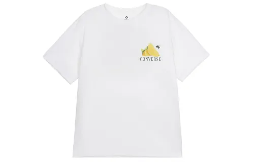 Converse T Shirts Men's White Crew Neck Moderate Straight Fit