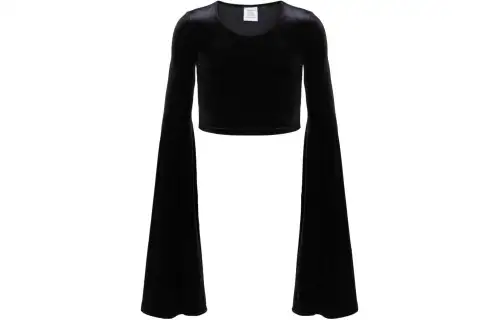 Vetements velour cropped top