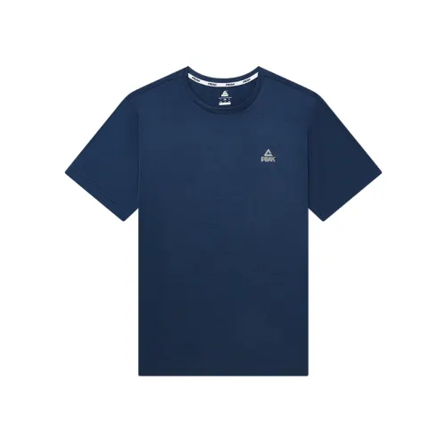 PEAK T Shirts Men's Dark Blue Heather Crew Neck