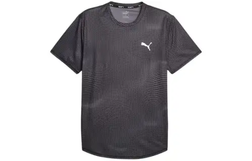 PUMA T Shirts Men's Black Crew Neck Moderate Straight Fit