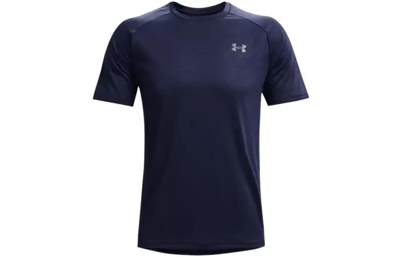 Under Armour Tech T Shirts Men's Navy Blue Crew Neck Moderate Straight Fit