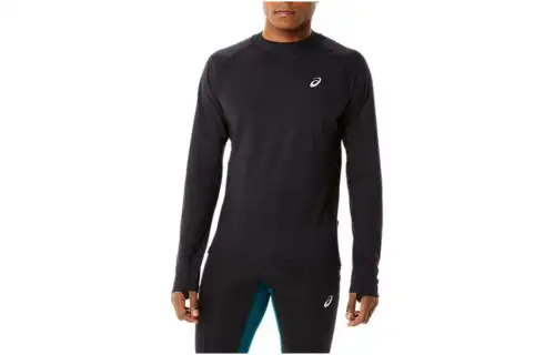 ASICS T Shirts Men's Black Crew Neck Moderate Straight Fit