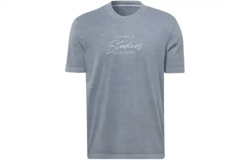 Reebok T Shirts Unisex Blue Crew Neck Moderate Straight Fit
