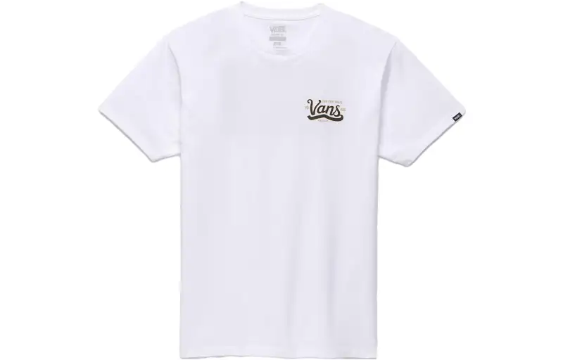 Vans T Shirts Unisex White Crew Neck Moderate Straight Fit