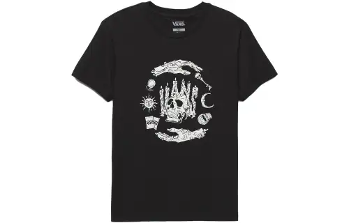 Vans T Shirts Unisex Black Crew Neck Moderate Straight Fit