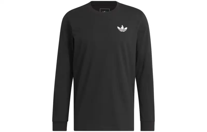 Adidas Originals T Shirts Men's Black Crew Neck Moderate Straight Fit