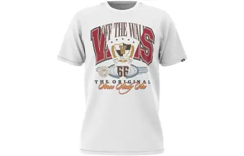 Vans T Shirts Men's White Crew Neck Moderate Straight Fit