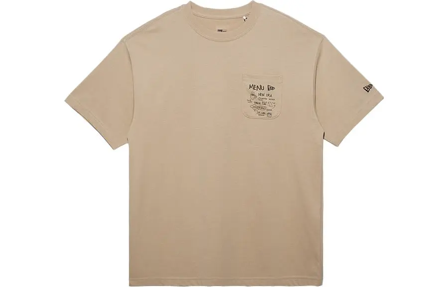 New Era T-Shirts Unisex Khaki Crew Neck Moderate