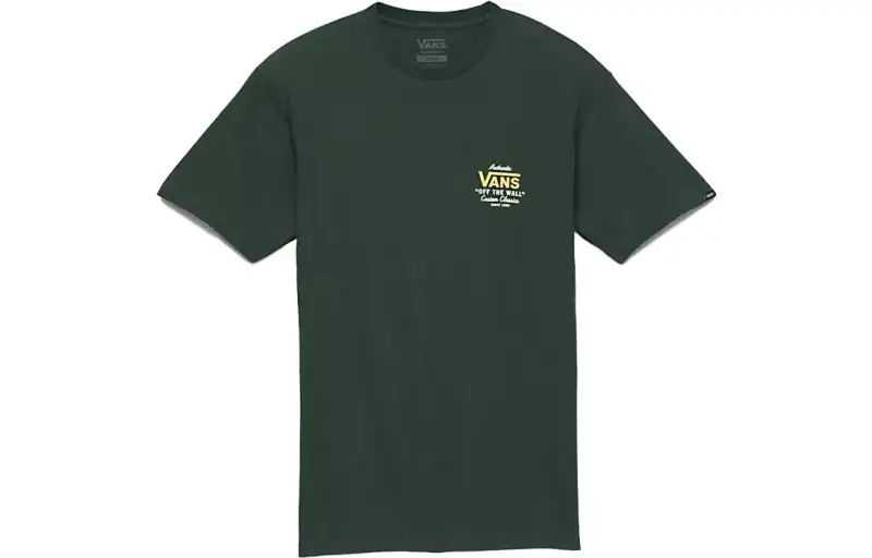 Vans T Shirts Unisex Green Crew Neck Moderate Straight Fit