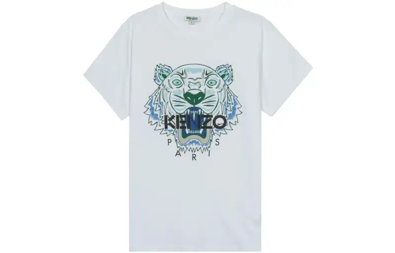 KENZO T Shirts Men's White Crew Neck Moderate Straight Fit