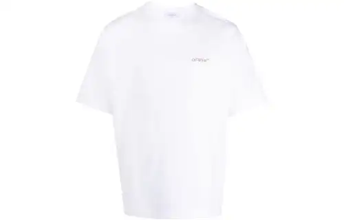 OFF WHITE T Shirts Men's White Crew Neck Moderate