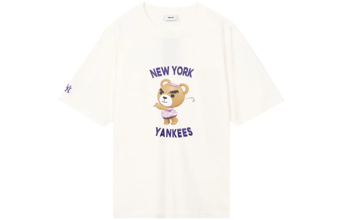 MLB New York Yankees T-Shirts Unisex White Crew Neck Moderate Straight Fit
