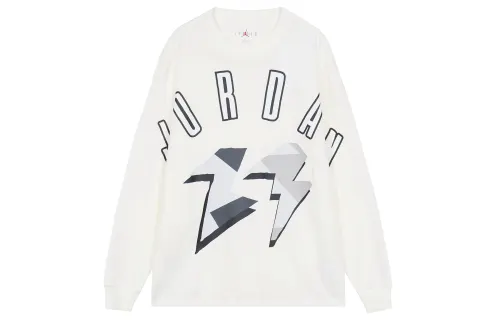 Jordan T Shirts Men's White Crew Neck Moderate Straight Fit
