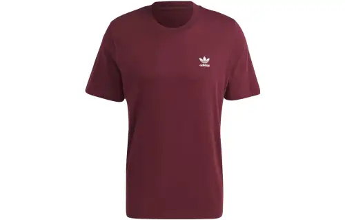 Adidas Originals Trefoil T Shirts Men's Umber Red Crew Neck Moderate Straight Fit