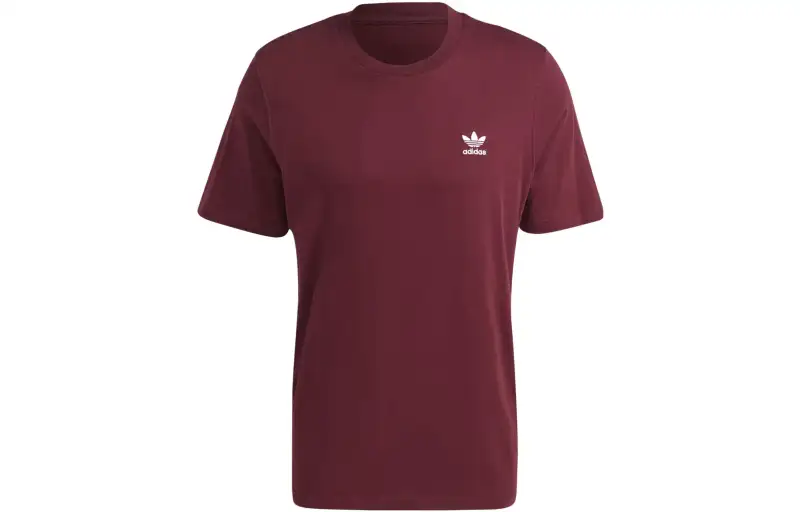 Adidas Originals Trefoil T Shirts Men's Umber Red Crew Neck Moderate Straight Fit