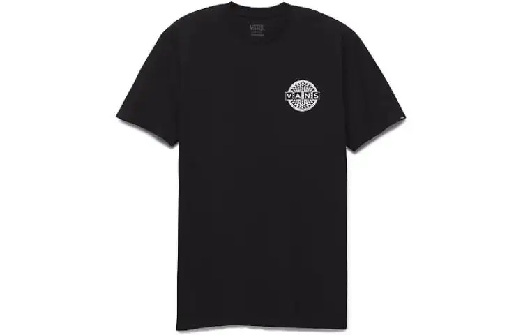 Vans T Shirts Unisex Black Crew Neck Moderate Straight Fit