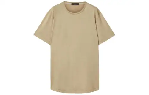 Loro Piana T Shirts Men's Beige Crew Neck Moderate Straight Fit