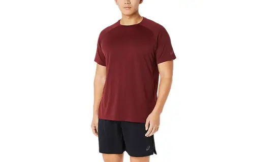 Asics VENTED MESH KNIT SS TOP T Shirt Men's Red