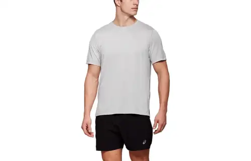 Asics Dorai Short Sleeve Top T Shirt Men's Light Gray