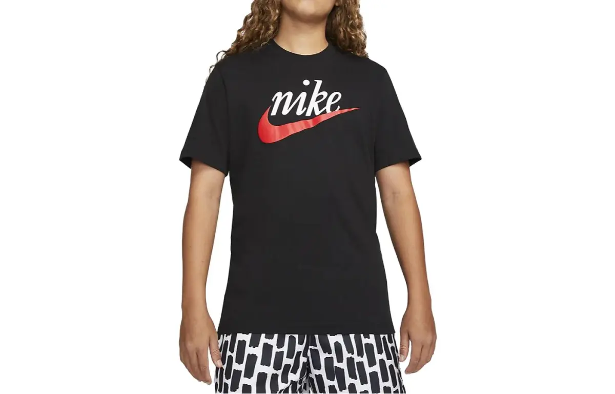 Nike T-Shirts Men's Black Crew Neck Moderate Straight Fit