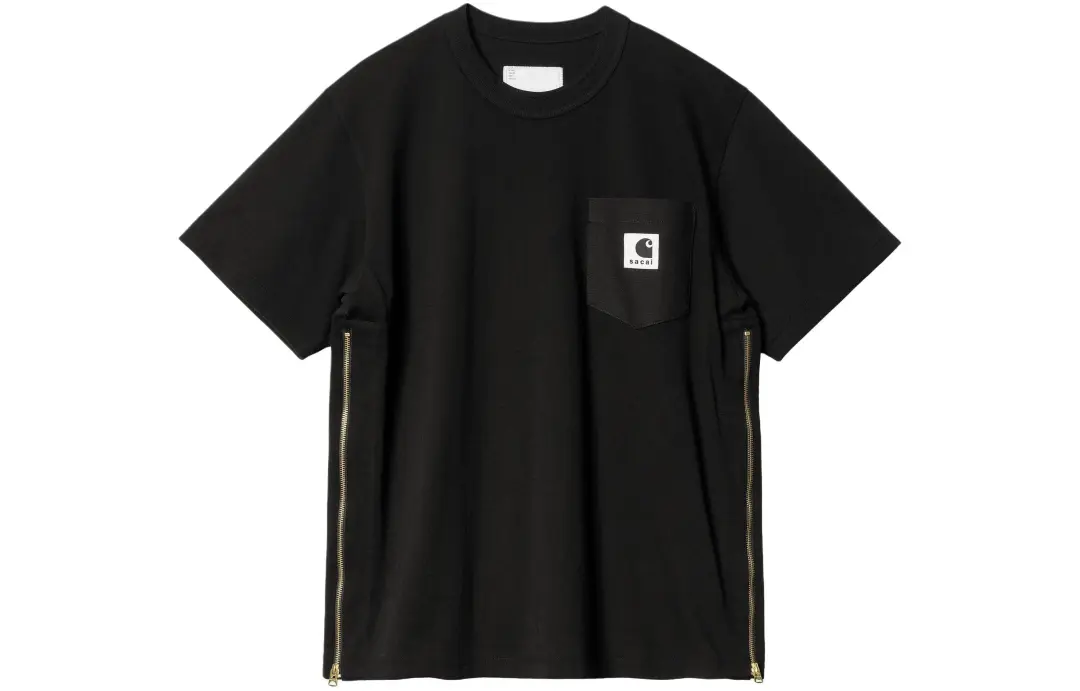 Sacai X Carhartt WIP Carhartt WIP SS24 T Shirts Unisex Black Crew Neck Moderate