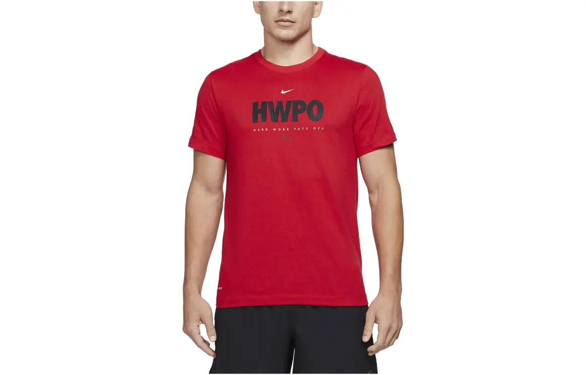 Nike T-Shirts Men's Red Crew Neck Moderate
