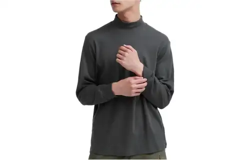 UNIQLO Drop Shoulder Sleeve T Shirt Men's Dark Gray