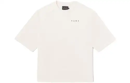 Vans T Shirts Unisex Ecru Crew Neck Moderate Straight Fit
