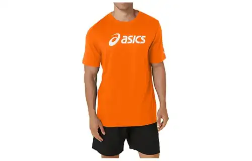 ASICS XG T Shirts Men's Orange Crew Neck Moderate Straight Fit