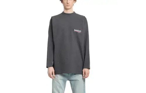 Balenciaga Logo Embroidered Long-Sleeve T-Shirt