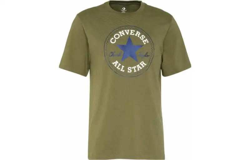 Converse T Shirts Unisex Green Crew Neck Moderate Straight Fit