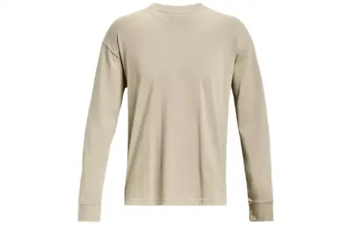 Under Armour Relaxed T Shirts Men's Ecru Crew Neck Moderate Straight Fit