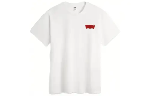 Levis T Shirts Men's White Crew Neck Moderate Heavyweight