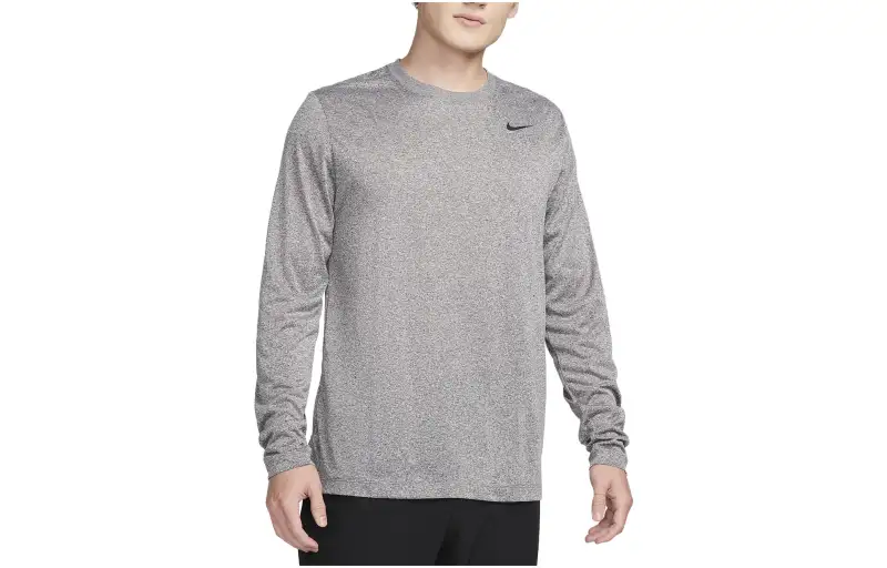 Nike T Shirts Men's Gray Crew Neck Moderate Straight Fit
