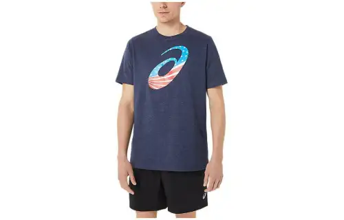 Asics M Asics Spiral A Stars And Stripes T Shirt Men's Blue