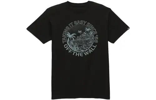Vans T Shirts Men's Black Crew Neck Moderate Straight Fit