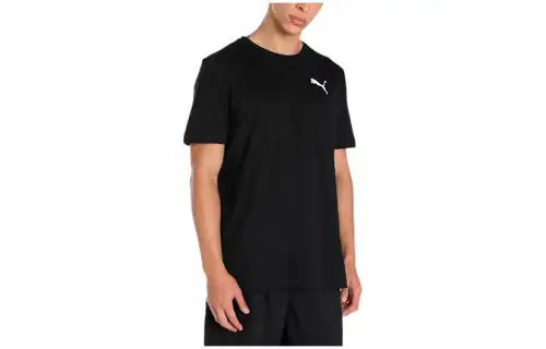 PUMA ACTIVE T Shirts Men's Black Crew Neck Moderate Straight Fit